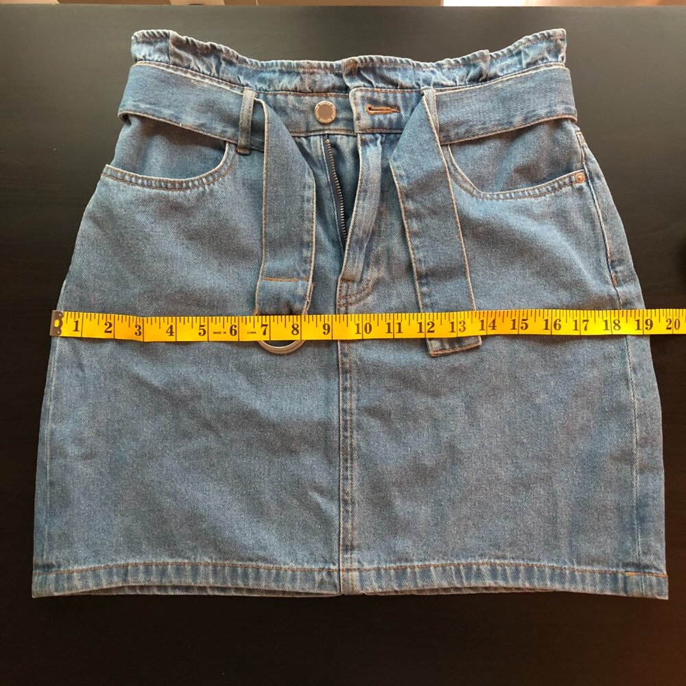 H&M Divided Belted Denim Skirt Mini - Picture 7 of 8